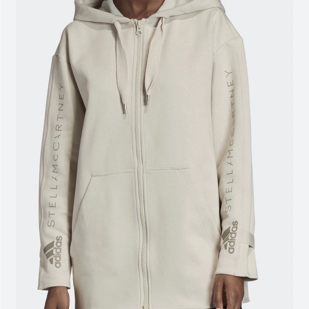 ADIDAS BY STELLA MCCARTNEY Grey Tan Zip Up Sweatshirt Size XS